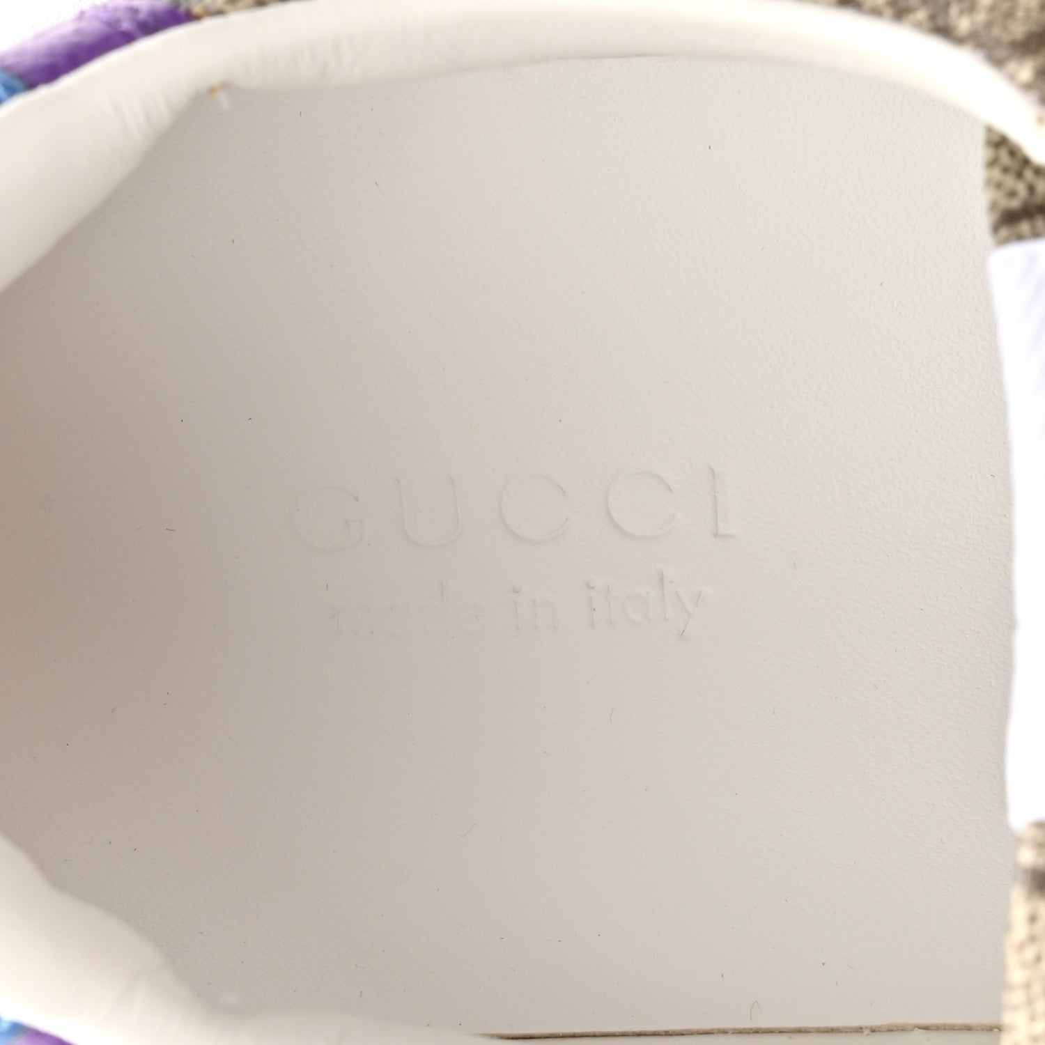 Gucci Calfskin GG Supreme Monogram Perforated Womens Platform 55mm Sneakers 40 Beige Ebony Sugar Pink Crop Shine Purple 8 of 10