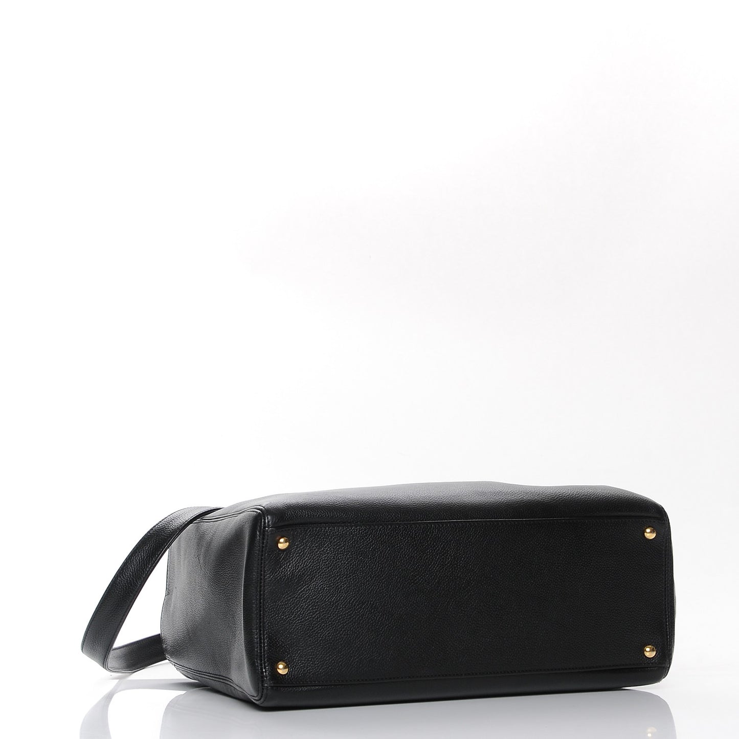 Calfskin Cerf Executive Shopper Tote Black