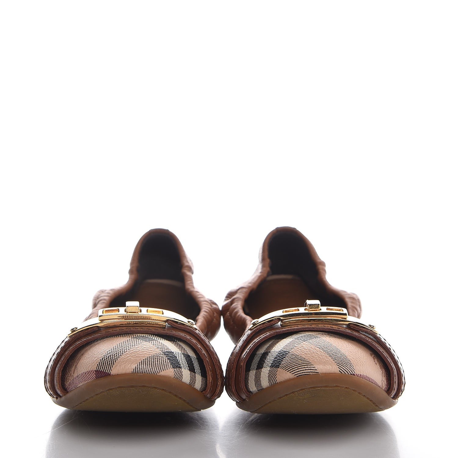 Burberry Haymarket Check Aston Ballerina Flats 39 Tan 2 of 15