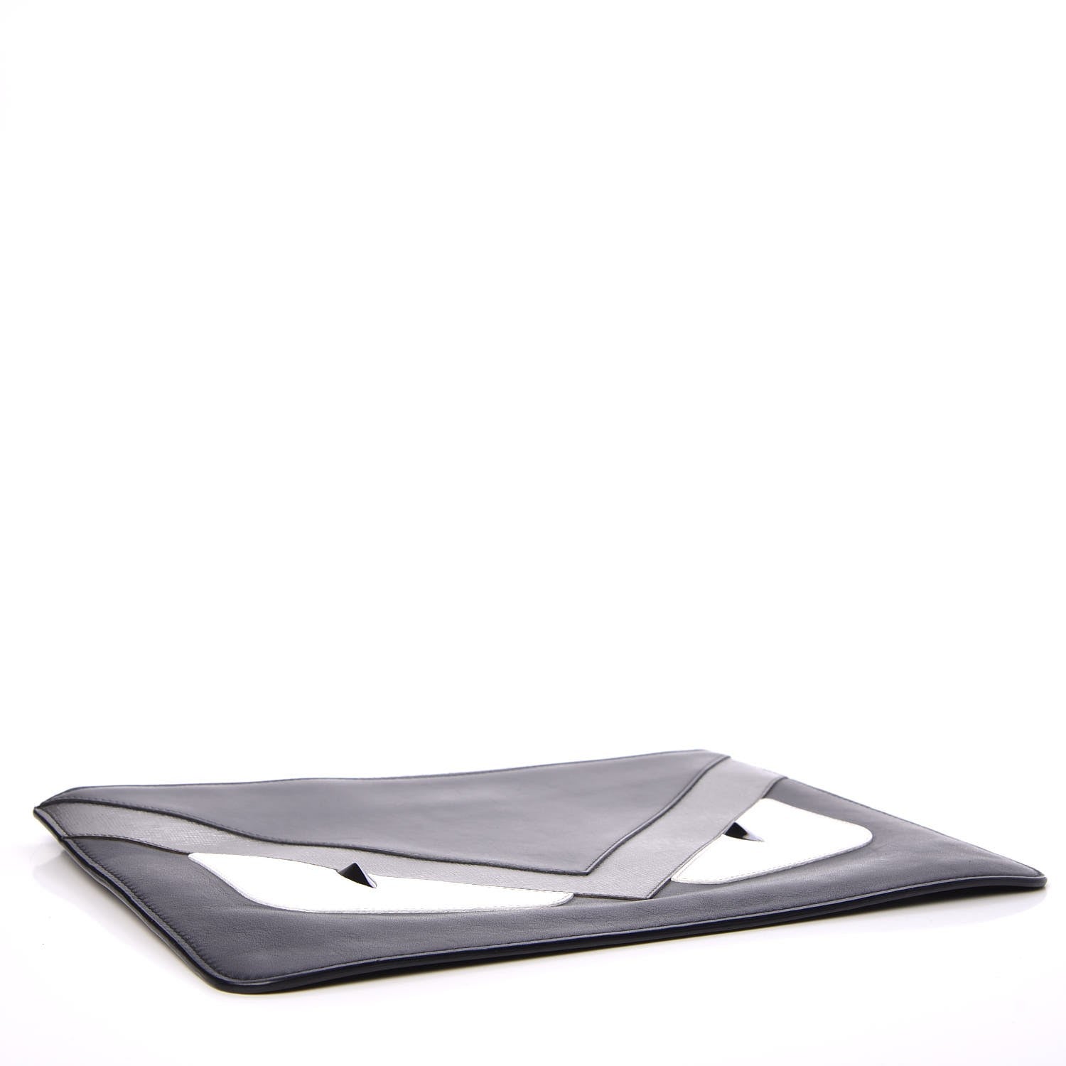Fendi Vitello Century Elite Monster Eyes Pouch Black Graphite 4 of 10