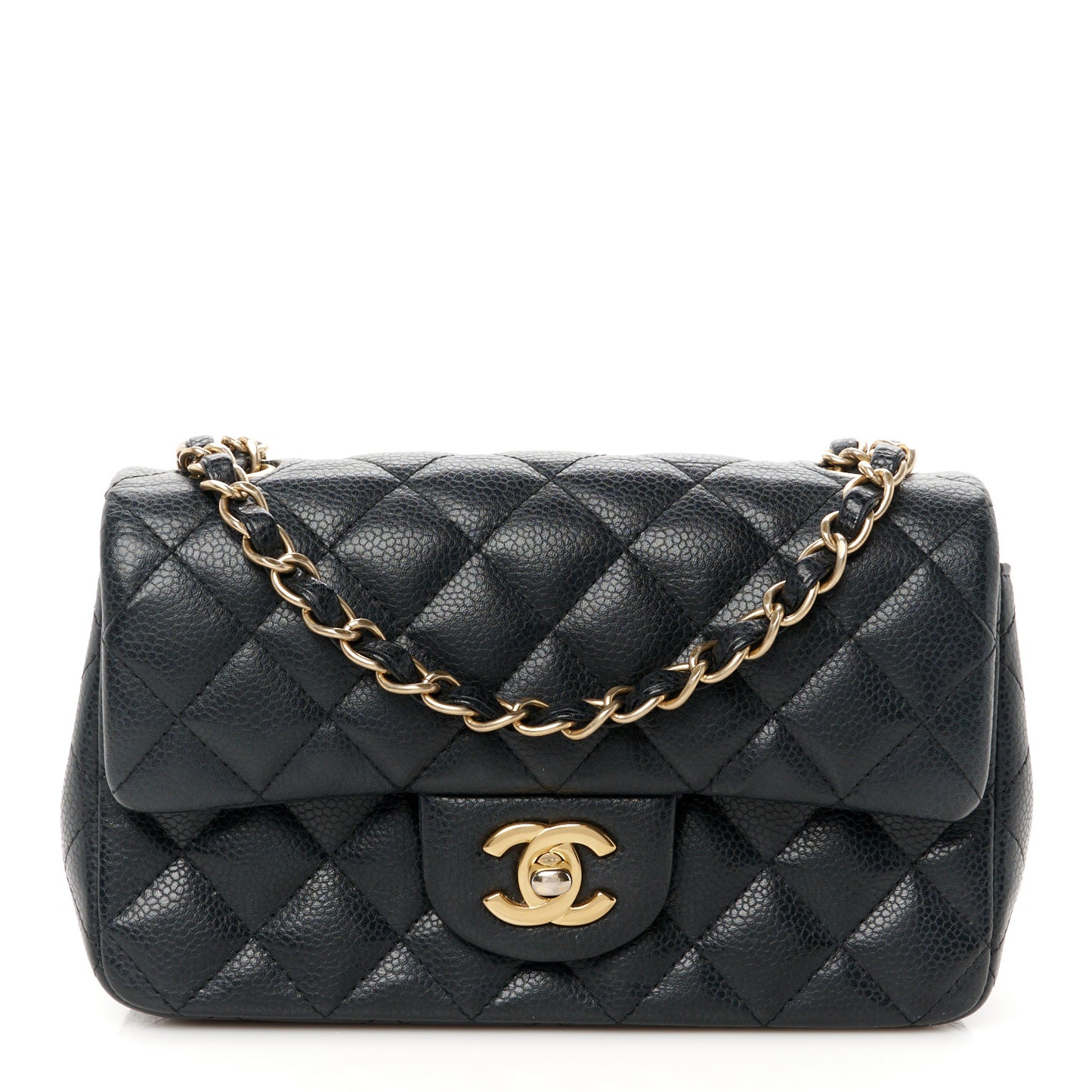 Caviar Quilted Mini Rectangular Flap Black