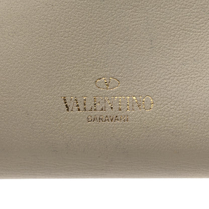 Valentino Garavani Calfskin Rockstud Card Holder with Zipper Ivory 5 of 10