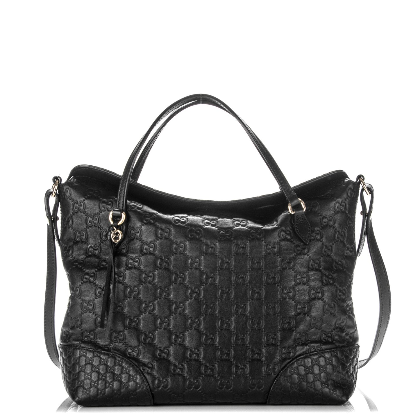 Guccissima Medium Bree Foldover Tote Black