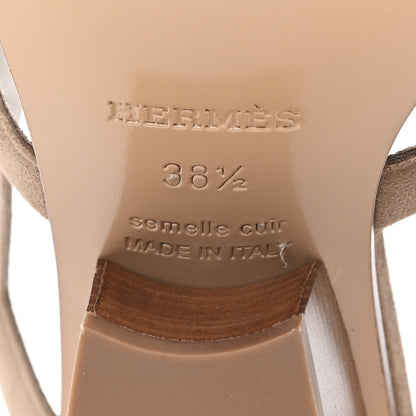 Hermes Suede Goatskin Nappa Bikini Sandals 38.5 Beige Sable 7 of 10
