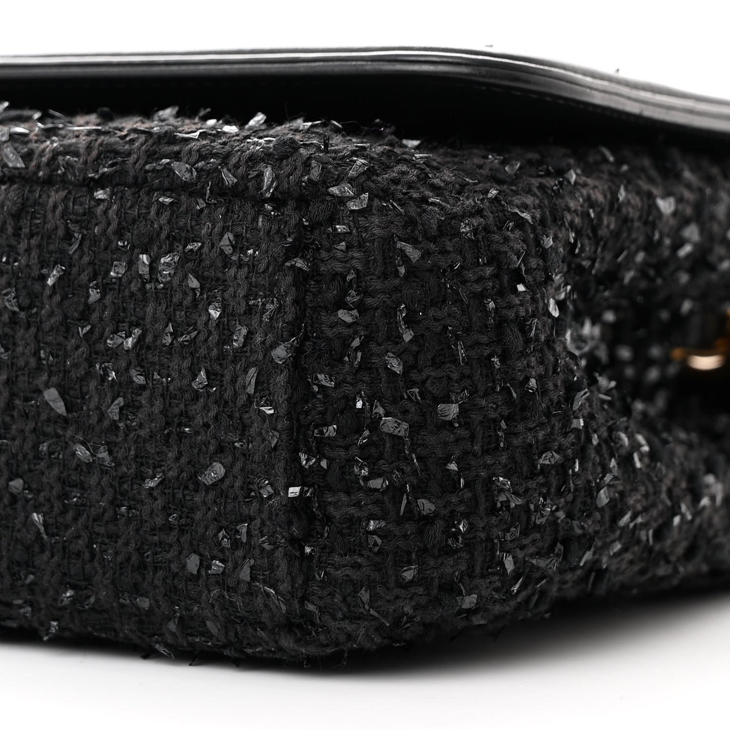 Tweed Calfskin Quilted Medium CC Filigree Flap Black
