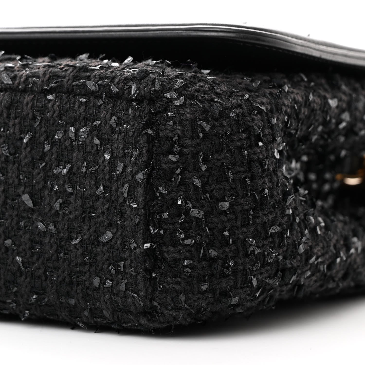 Chanel Tweed Calfskin Quilted Medium CC Filigree Flap Black 10 of 12