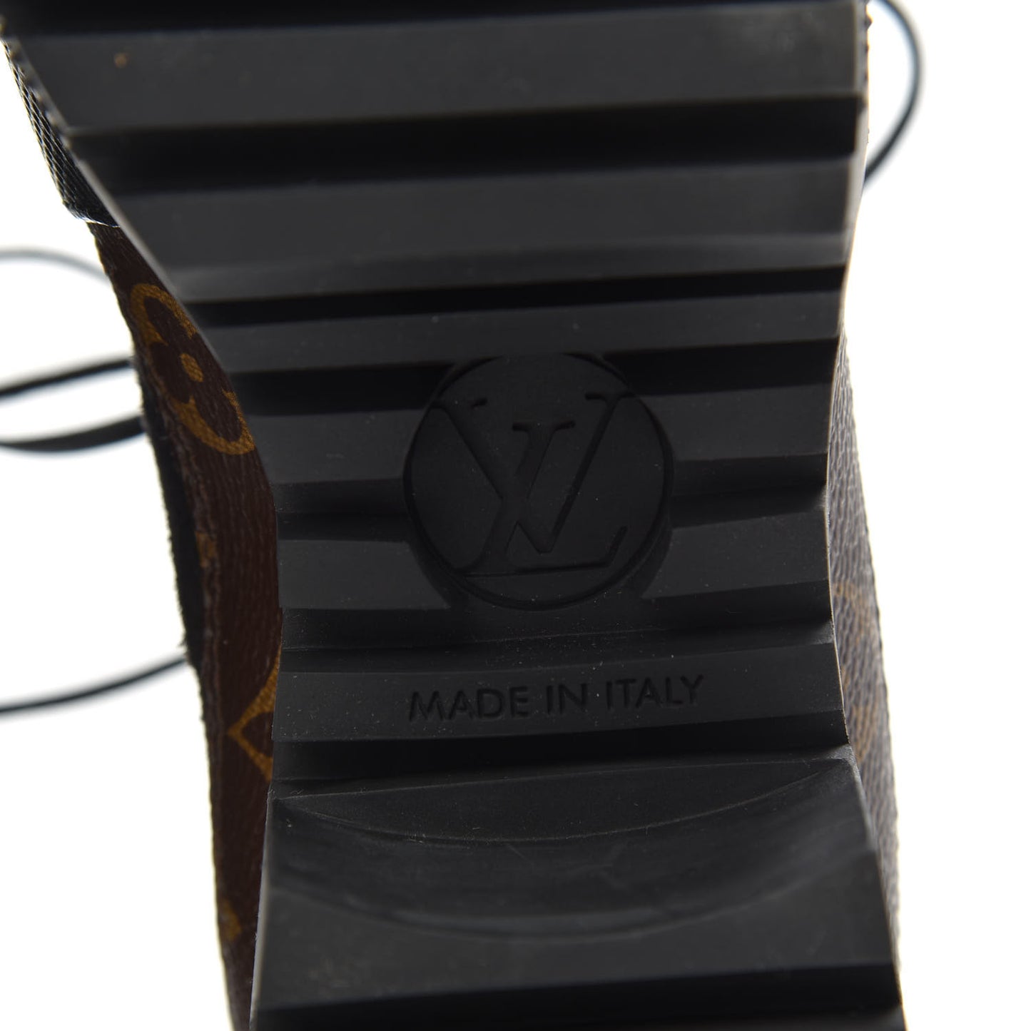 Suede Calfskin Monogram Laureate Platform Desert Boots 36 Black