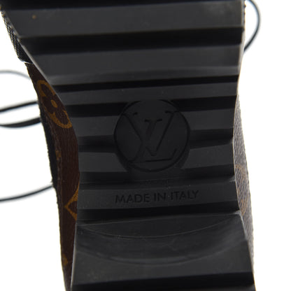 Louis Vuitton Suede Calfskin Monogram Laureate Platform Desert Boots 36 Black 6 of 6