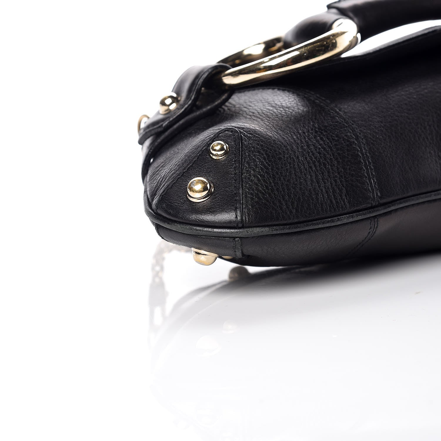 Gucci Calfskin Horsebit Chain Clutch Black 8 of 19
