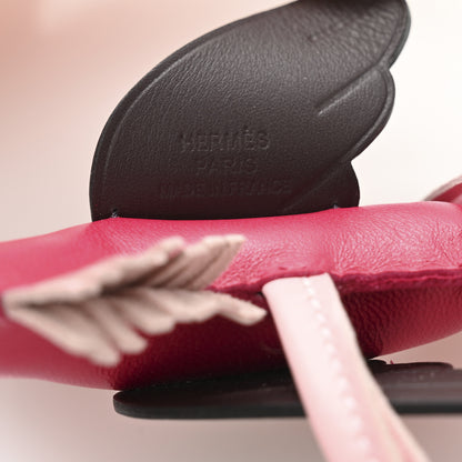 Hermes Milo Lambskin Grigri Rodeo Pegase Horse Bag Charm PM Framboise Rose Sakura Rouge Sellier 3 of 5