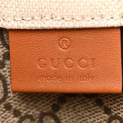 Gucci Canvas Calfskin Logo Print Medium Tote Bag Brown 7 of 11