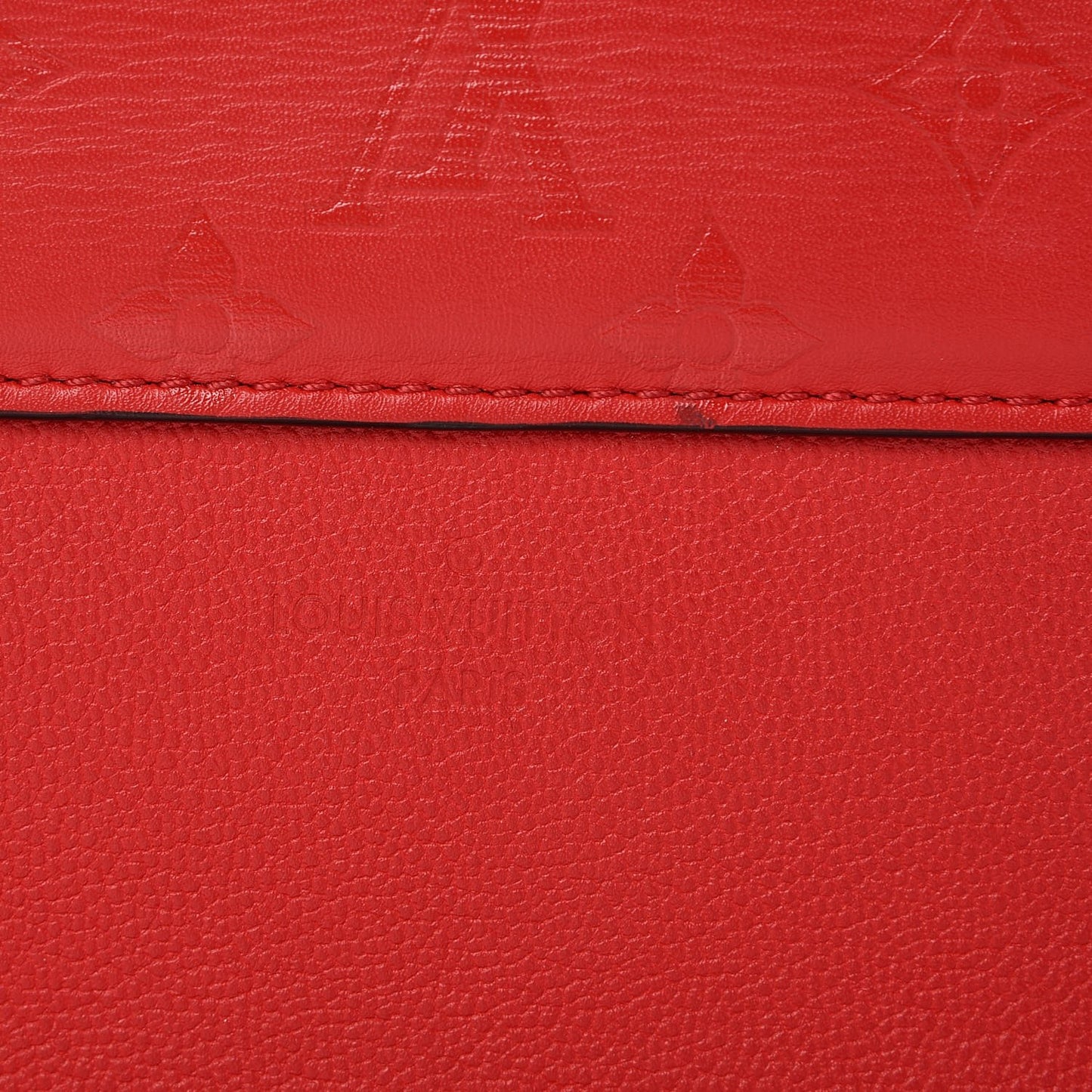 Monogram Cuir Plume Ecume Very Chain Bag Rouge Rubis