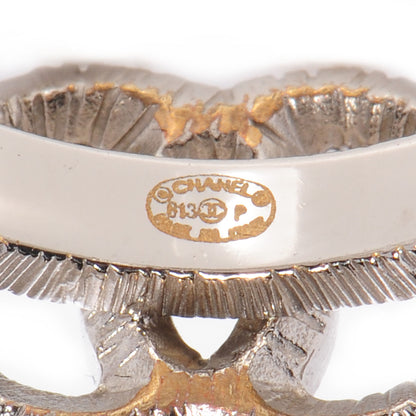Chanel Crystal CC Logo Ring Silver 6 4 of 7