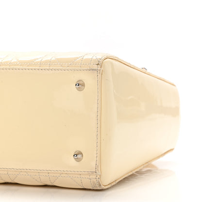 Christian Dior Patent Cannage Medium Lady Dior White 9 of 16