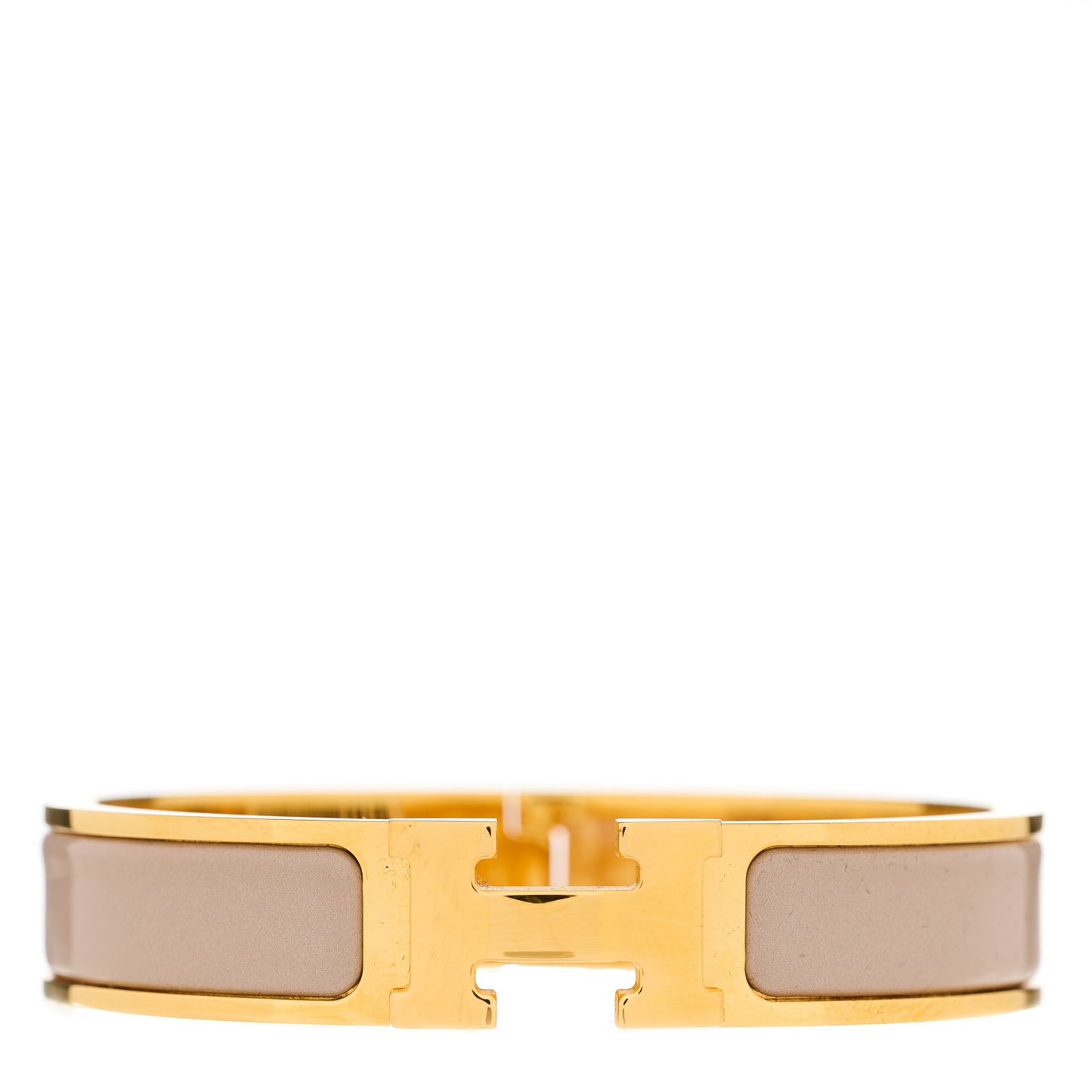 Enamel Narrow Clic Clac H Bracelet GM Marron Glace