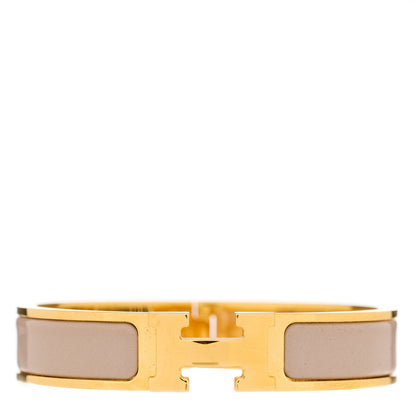 Hermes Enamel Narrow Clic Clac H Bracelet GM Marron Glace 1 of 3