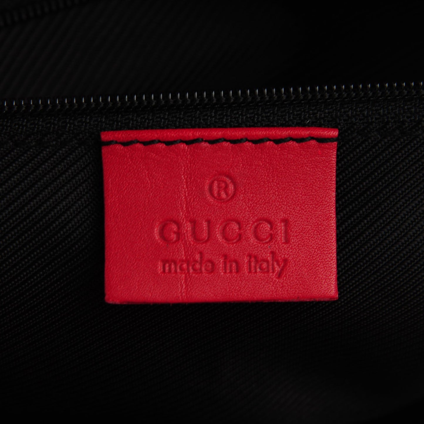 GG Monogram Zippered Tote Navy Red