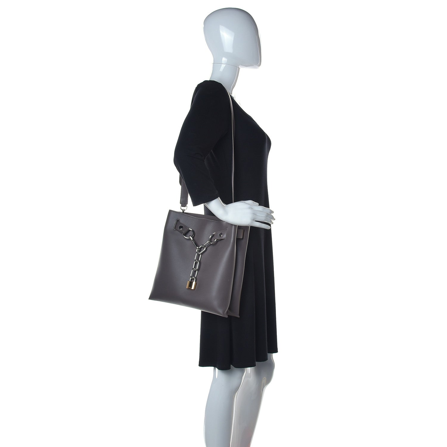 Alexander Wang Smooth Calfskin Attica Chain Satchel Mink Grey 2 of 14