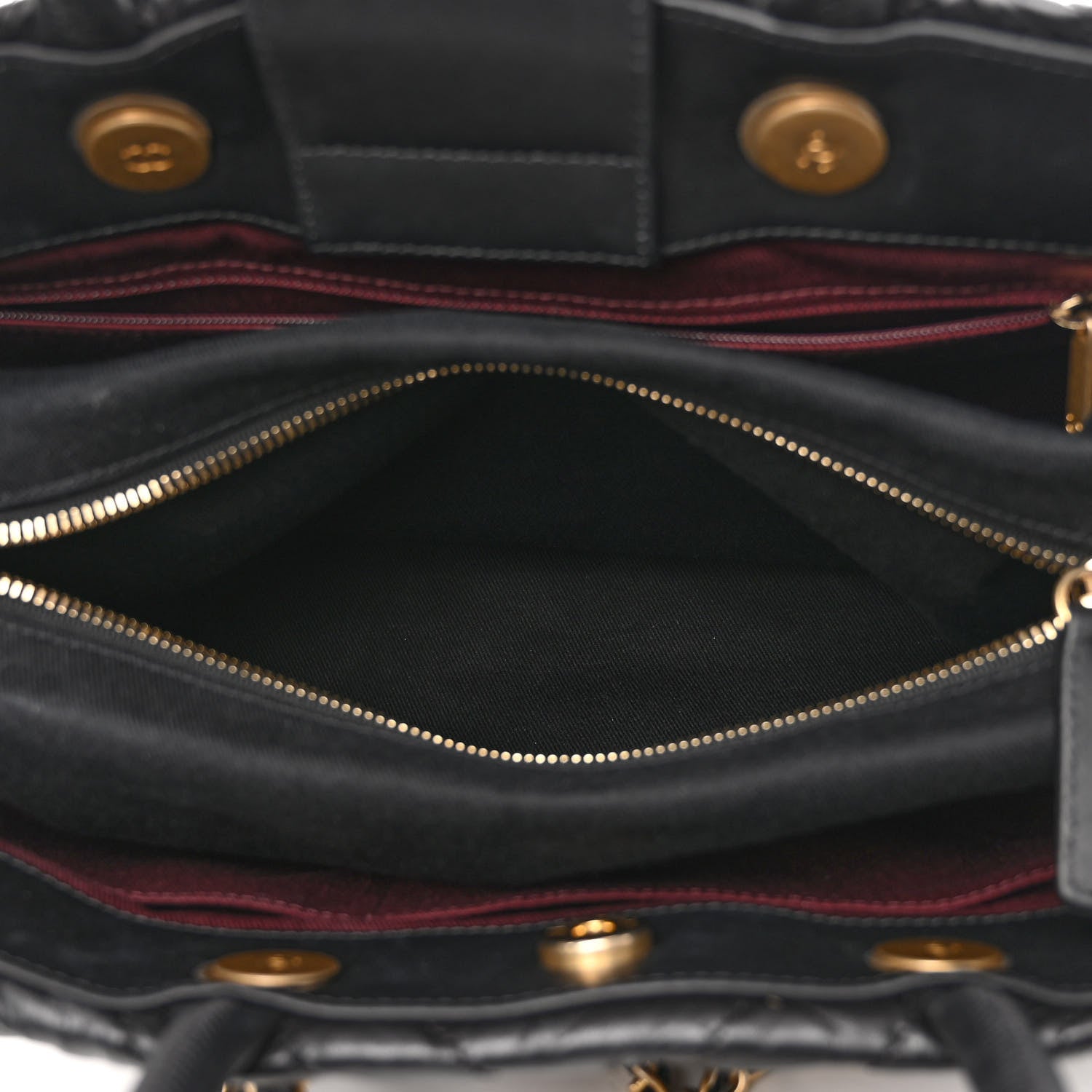 Chanel Aged Calfskin Chevron Coco Handle Shopping Tote Black 6 of 11