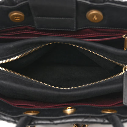 Chanel Aged Calfskin Chevron Coco Handle Shopping Tote Black 6 of 11