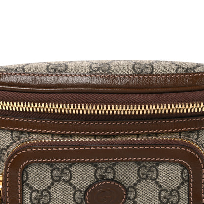 Gucci GG Supreme Monogram Textured Calfskin Retro Interlocking G Belt Bag Beige Ebony Brown Sugar 8 of 10