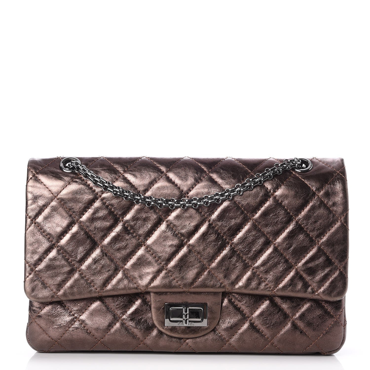 Chanel Metallic Aged Calfskin Quilted 2.55 Reissue 227 Flap Bronze 1 of 8