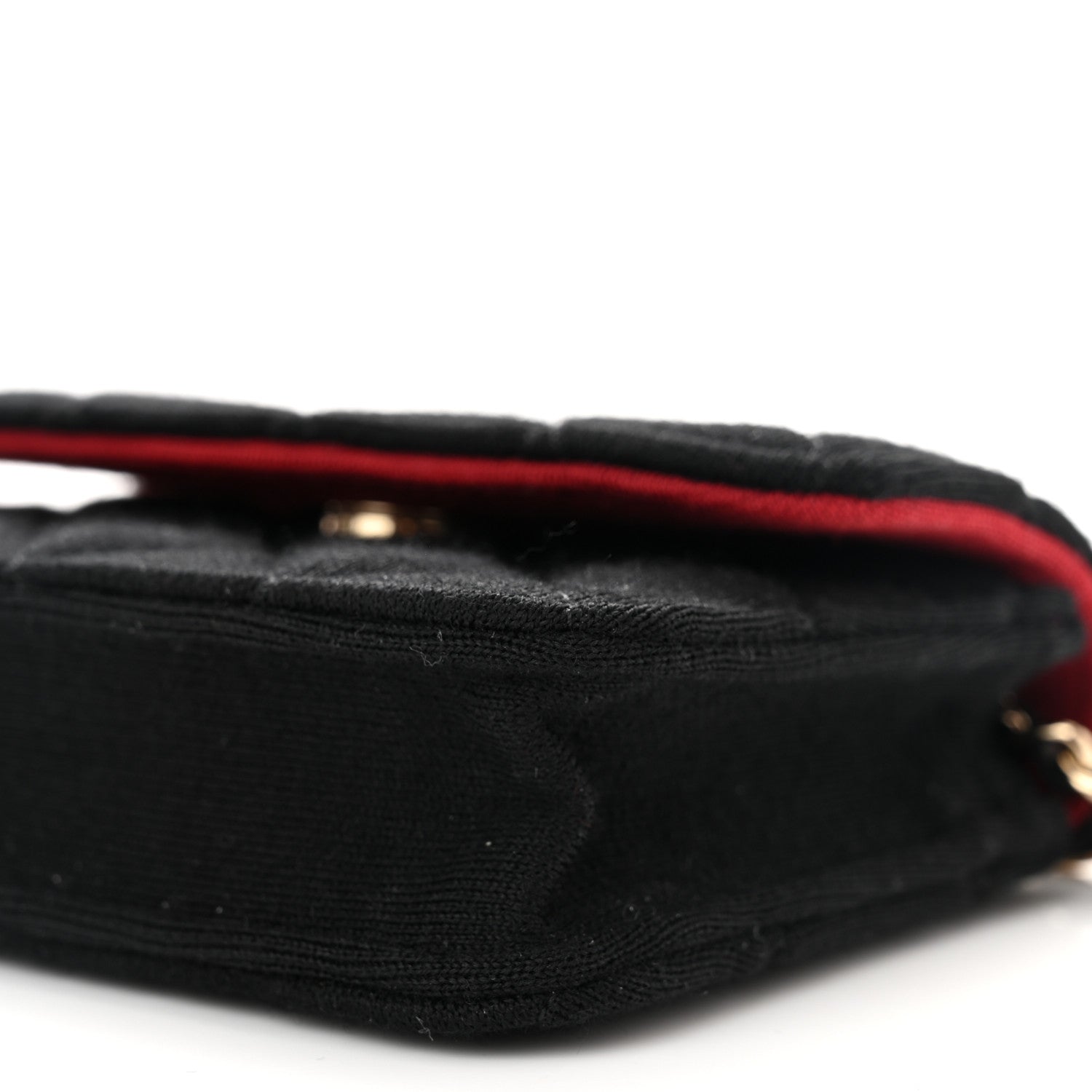 Chanel Wool Quilted Clutch With Chain Black 10 of 11