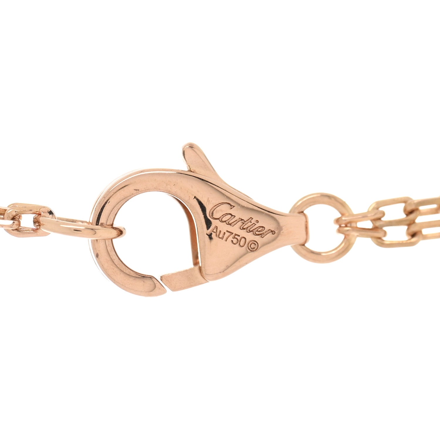 Cartier 18K Pink Gold Ceramic Diamond Three Ring LOVE Pendant Necklace 4 of 4