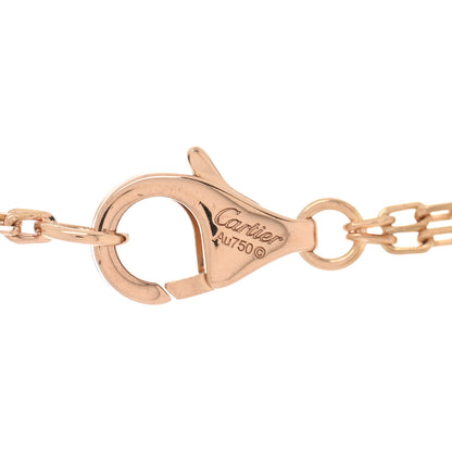 Cartier 18K Pink Gold Ceramic Diamond Three Ring LOVE Pendant Necklace 4 of 4