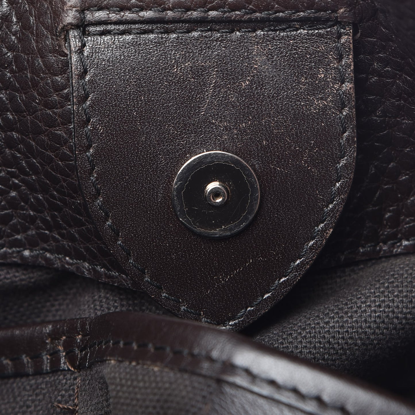 Grained Calfskin Haymarket Check Hobo Dark Brown