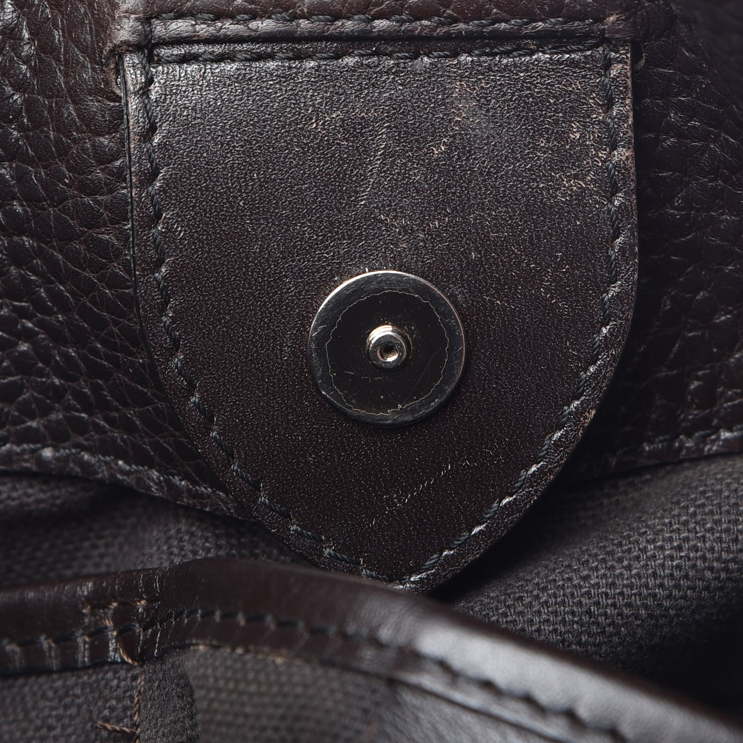 Burberry Grained Calfskin Haymarket Check Hobo Dark Brown 8 of 19