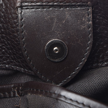 Burberry Grained Calfskin Haymarket Check Hobo Dark Brown 8 of 19