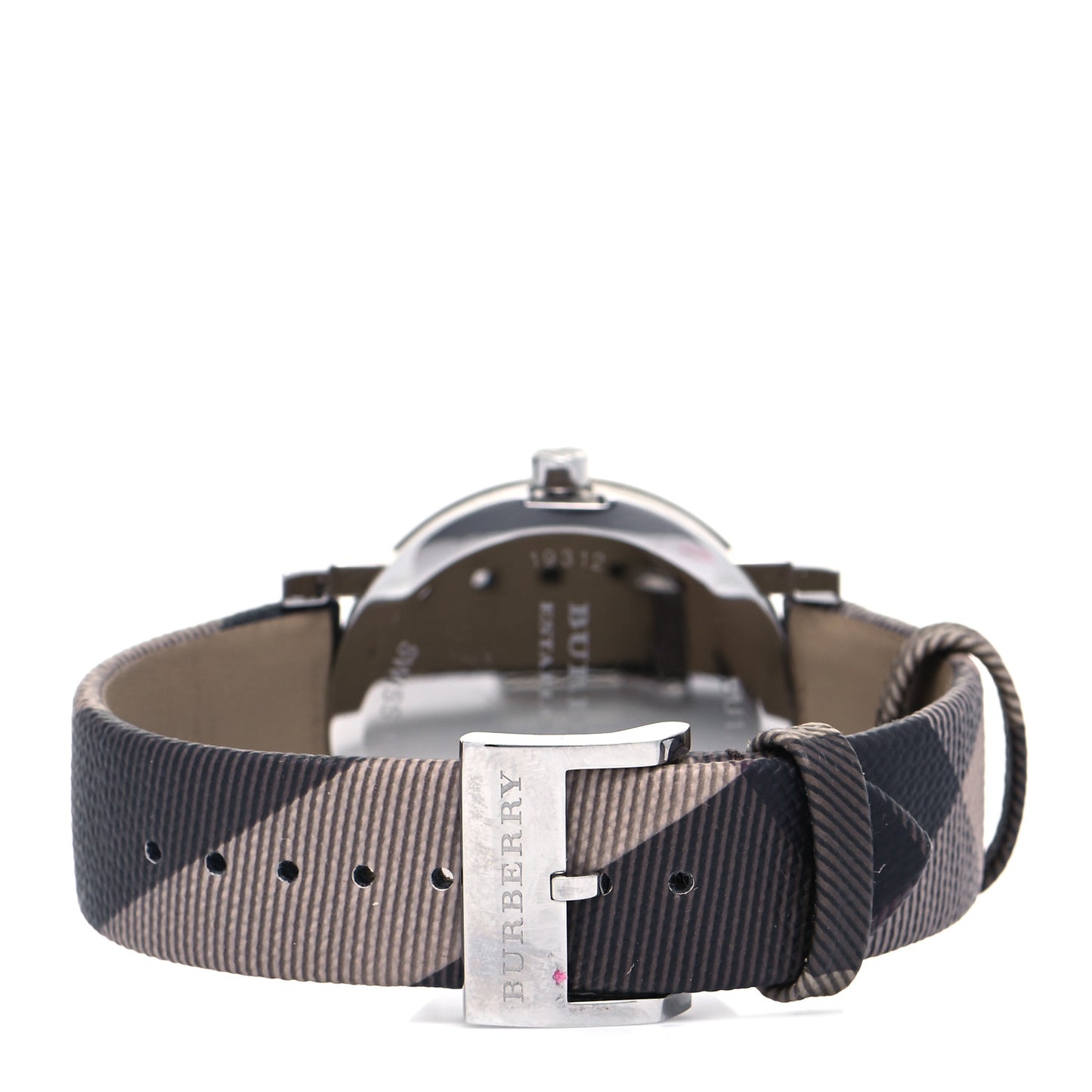 Stainless Steel Calfskin 38mm Heritage Nova Check Quartz Watch Brown BU1774