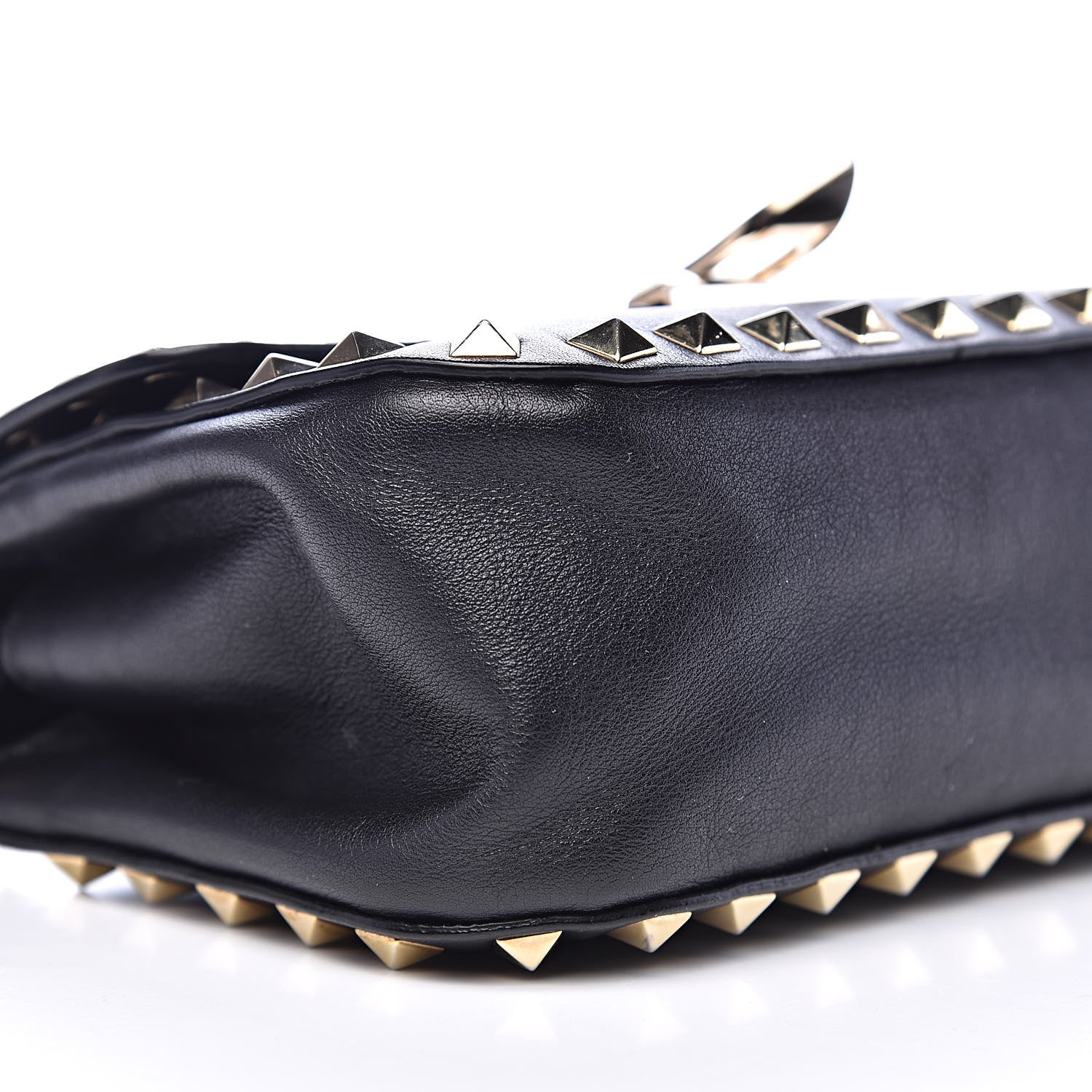Valentino Garavani Vitello Mini Rockstud Flap Saddle Crossbody Bag Black 9 of 11