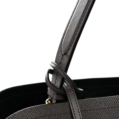 Prada Saffiano Cuir Calfskin Matinee Tote Fumo Black 12 of 12