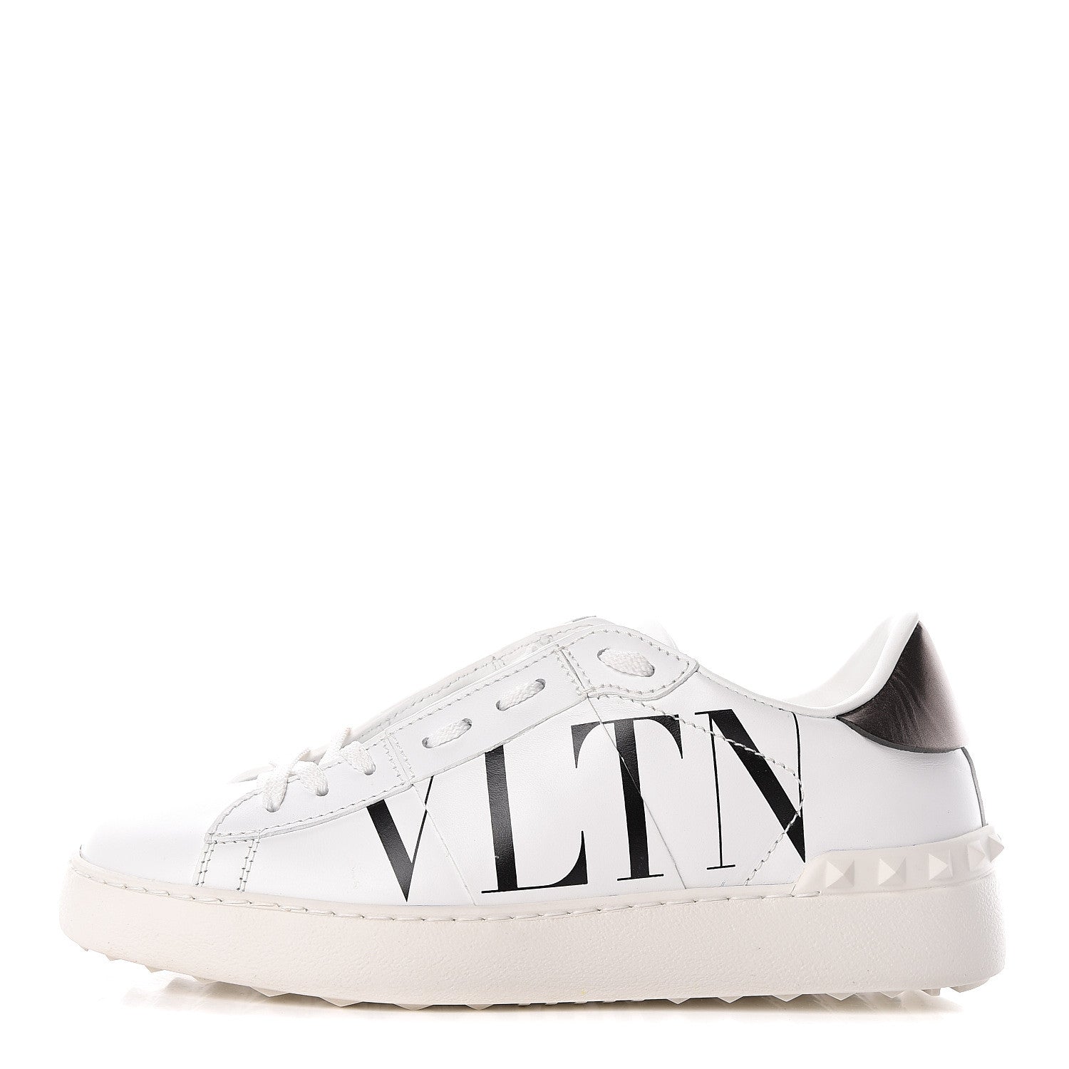Valentino Garavani Calfskin VLTN Rockstud Open Sneakers 37.5 White 1 of 14