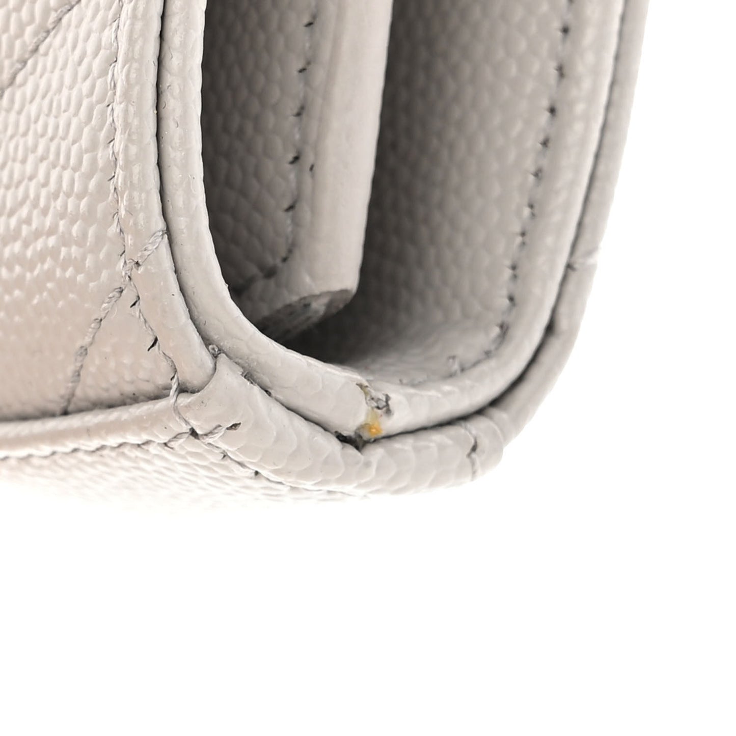 Grain De Poudre Matelasse Chevron Monogram Chain Wallet Light Grey