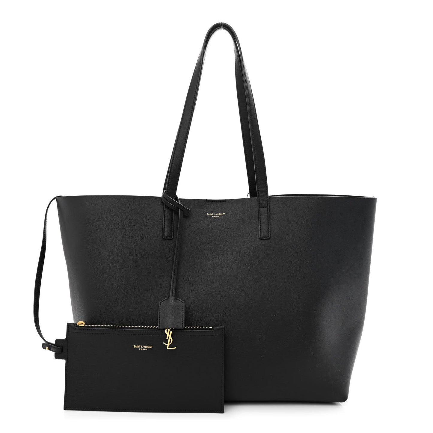 Calfskin Large Shopping Tote Black