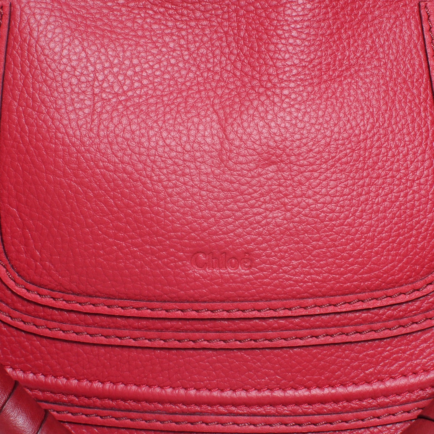 Chloe Calfskin Small Marcie Satchel Peony Red 5 of 9