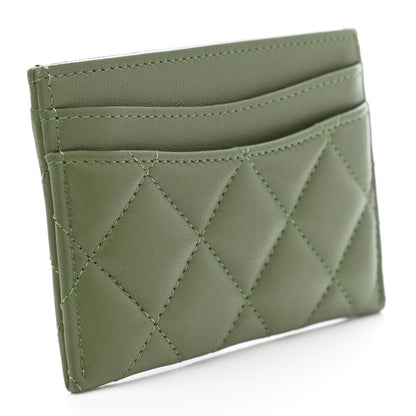 Chanel Lambskin Quilted Card Holder Green 3 of 9