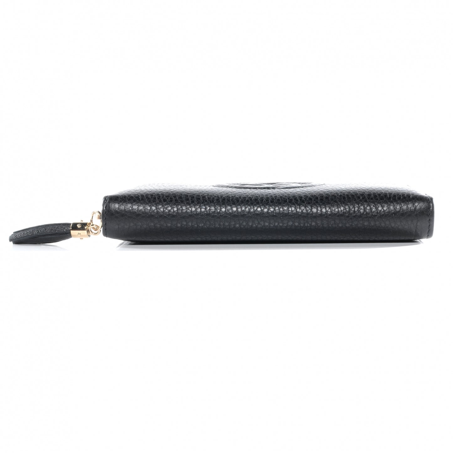 Pebbled Calfskin Soho Zip Around Wallet Black