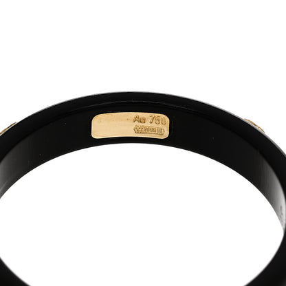 Gucci 18K Yellow Gold Synthetic Corundum Icon Ring 61 9.5 Black 6 of 8