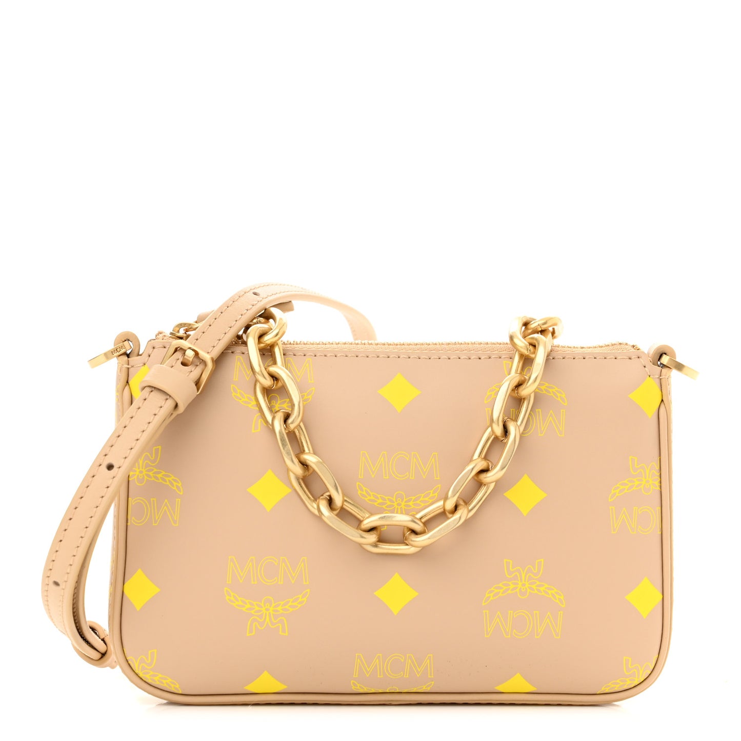 Calfskin Color Splash Mini Pouch on Chain Croissant