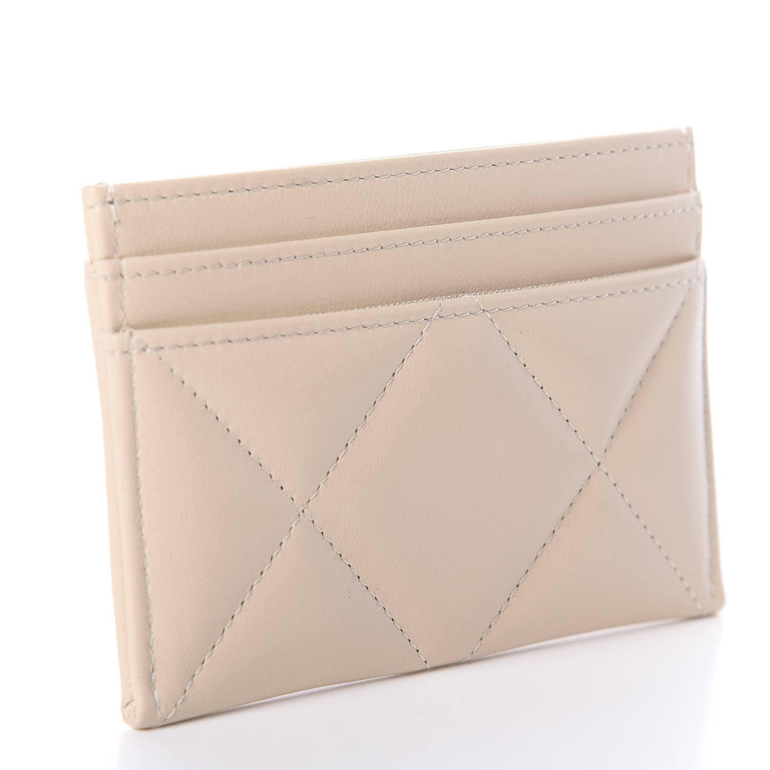 Chanel Goatskin Quilted 19 Card Holder Beige 3 of 8