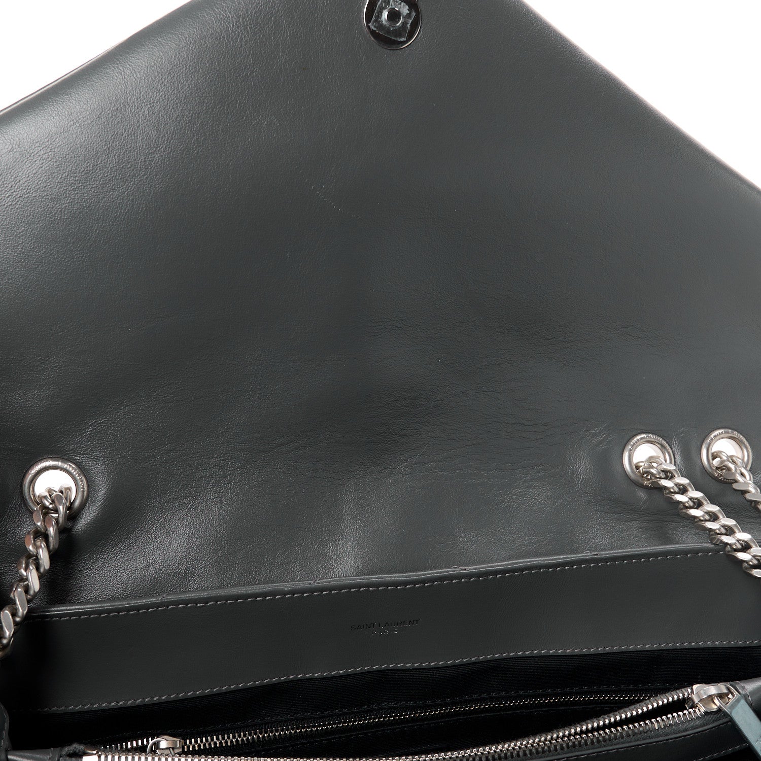 Saint Laurent Calfskin Y Quilted Monogram Large Loulou Chain Satchel Earth 14 of 14