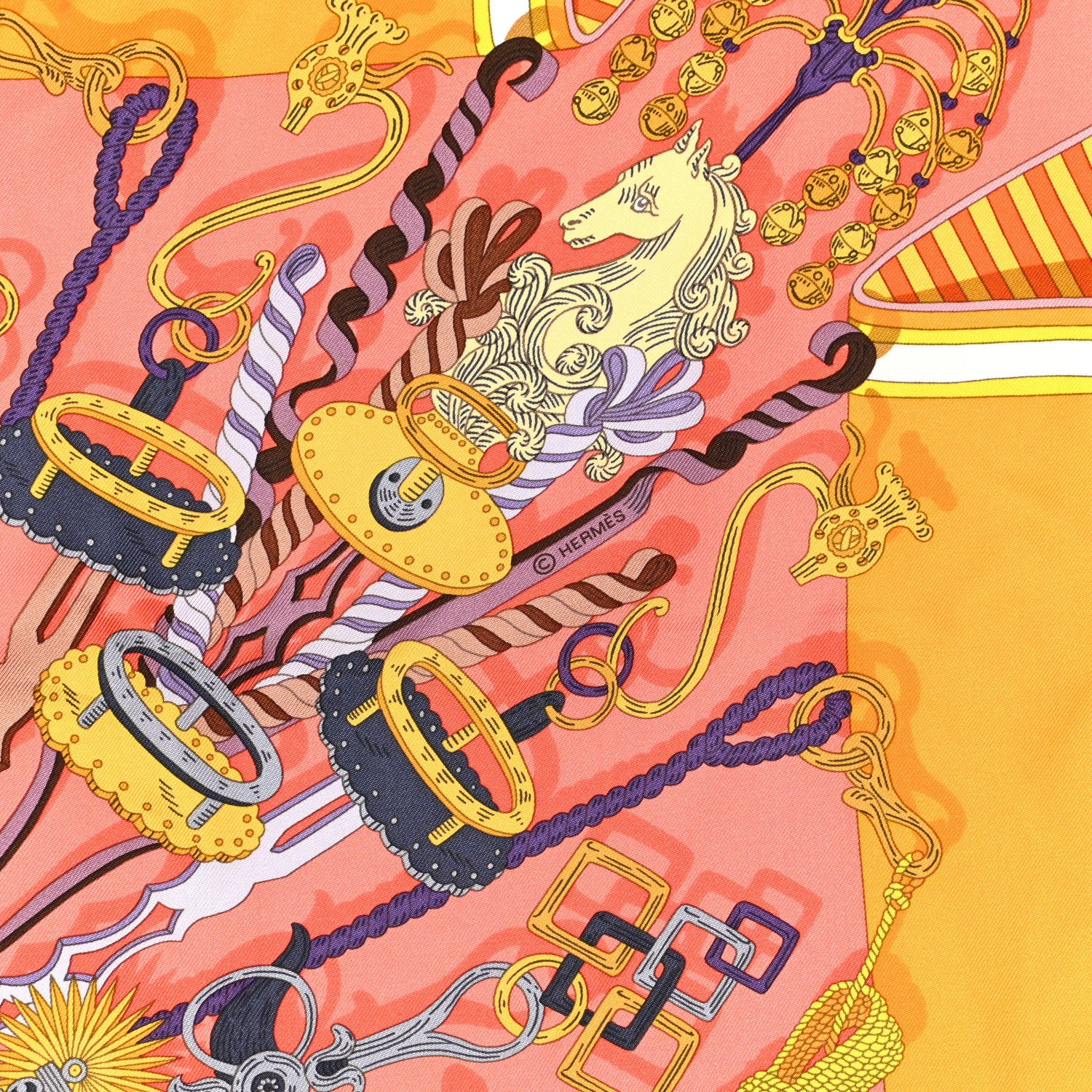 Hermes Silk Bouquets Sellier Scarf 90 3 of 6