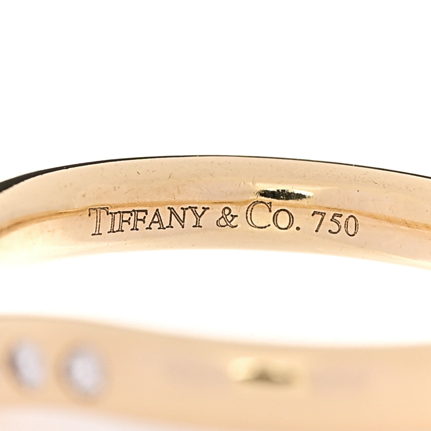 Tiffany 18K Yellow Gold Diamond .08ctw Elsa Peretti Curved Wedding Band Ring 56 7.5 4 of 5