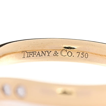 Tiffany 18K Yellow Gold Diamond .08ctw Elsa Peretti Curved Wedding Band Ring 56 7.5 4 of 5