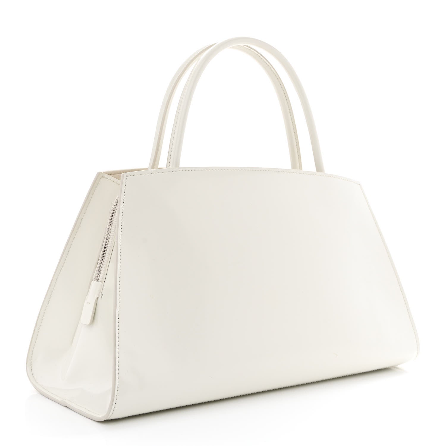 Prada Spazzolato Architectural Line Horizontal Bag White 3 of 10