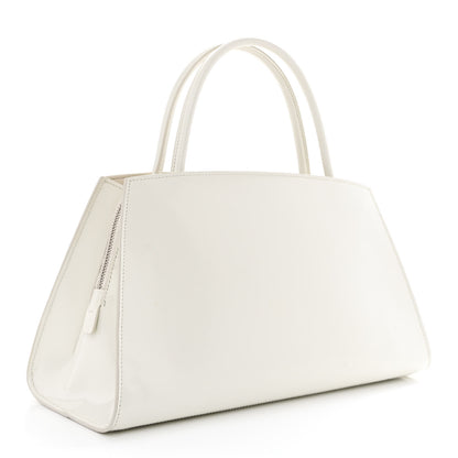 Prada Spazzolato Architectural Line Horizontal Bag White 3 of 10